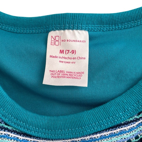 Vintage Y2K No Boundaries blue stripe knit maxi tank dress Junior's M - Picture 13 of 15